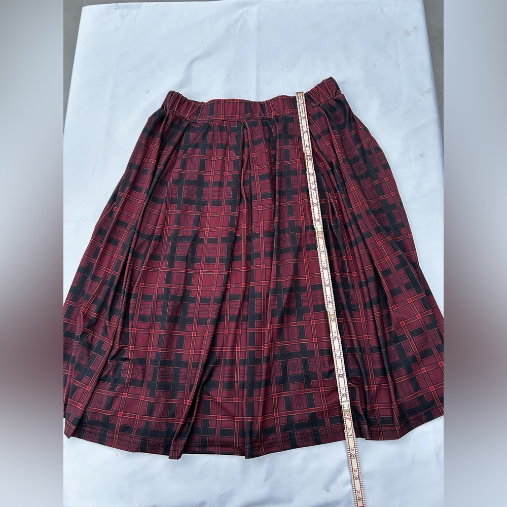 Lily by Firmiana Plaid Pleated Skirt Sz L